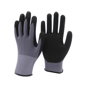 Sandy Nitrile Work Safety Gloves Manufacturer - Good Flex 15 Gauge Nylon Spandex Palm Coated Finish