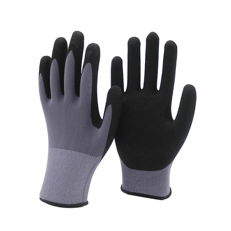 Sandy Nitrile Work Safety Gloves Manufacturer - Good Flex 15 Gauge Nylon Spandex Palm Coated Finish