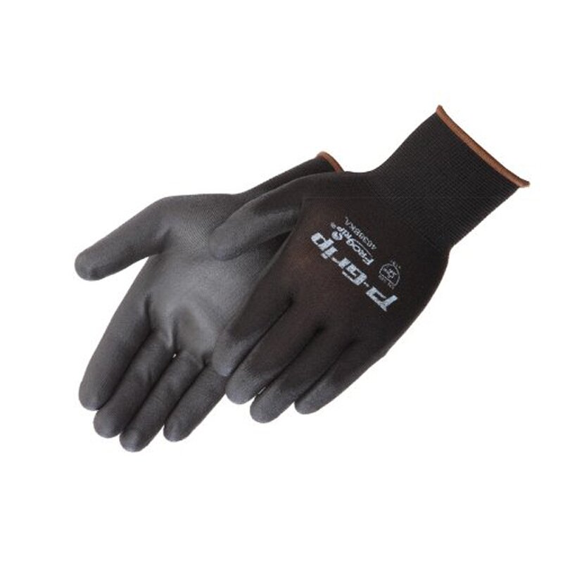 Industrial Safety Gloves Manufacturer - 13G Knitted Black Nylon PU Security