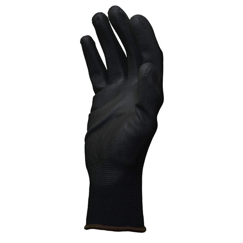 PU Coated Hand Gloves Manufacturer - Black Best Seller in Spain Guantes Work Gloves
