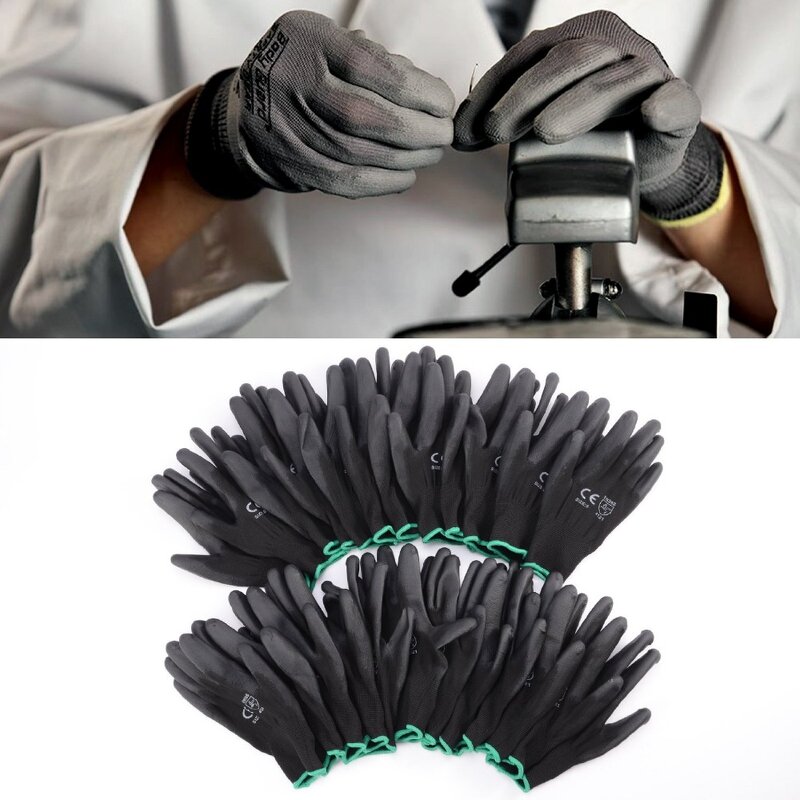 PU Coated Gloves Manufacturer - Hot Sale EN388 4131X 13G Knitted Shell Black Polyurethane for Daily Use