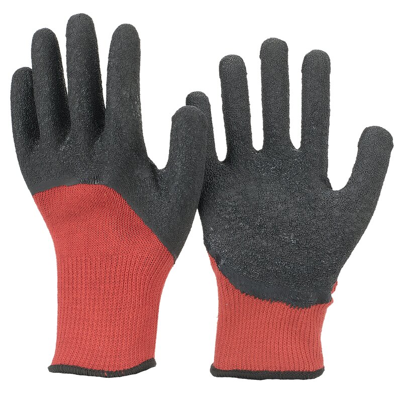 Latex Coated Knitting Gloves Manufacturer - 10 Gauge T/C Wrinkle Finish Rubber Cotton Working