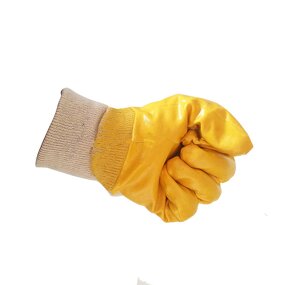 Nitrile Work Glove Manufacturer - Cheap Custom Interlock Cotton Lined Machinist Working Yellow