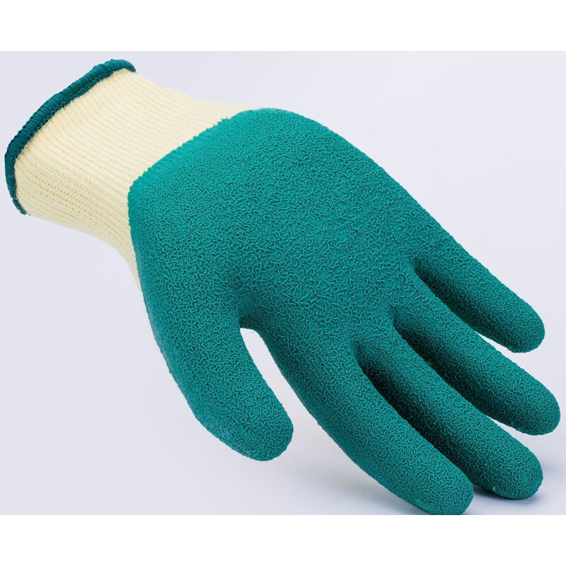 Latex Coated Knitting Gloves Manufacturer - 10 Gauge T/C Wrinkle Finish Rubber Cotton Working