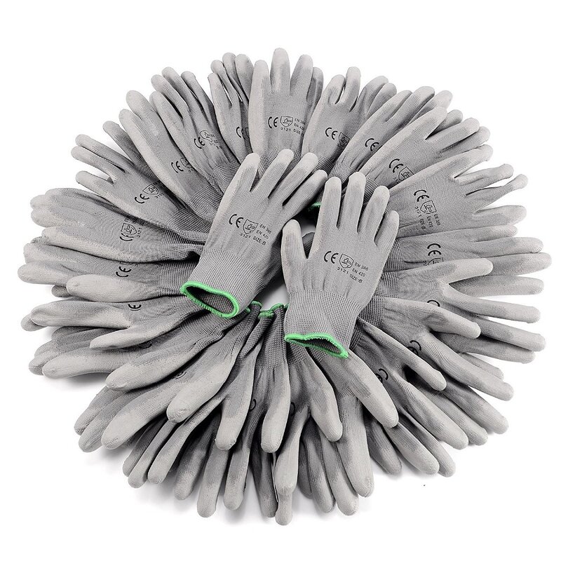 Anti Static PU Coated Gloves Manufacturer - Breathable Working Hand Job CE Certified Nylon Palm Coated