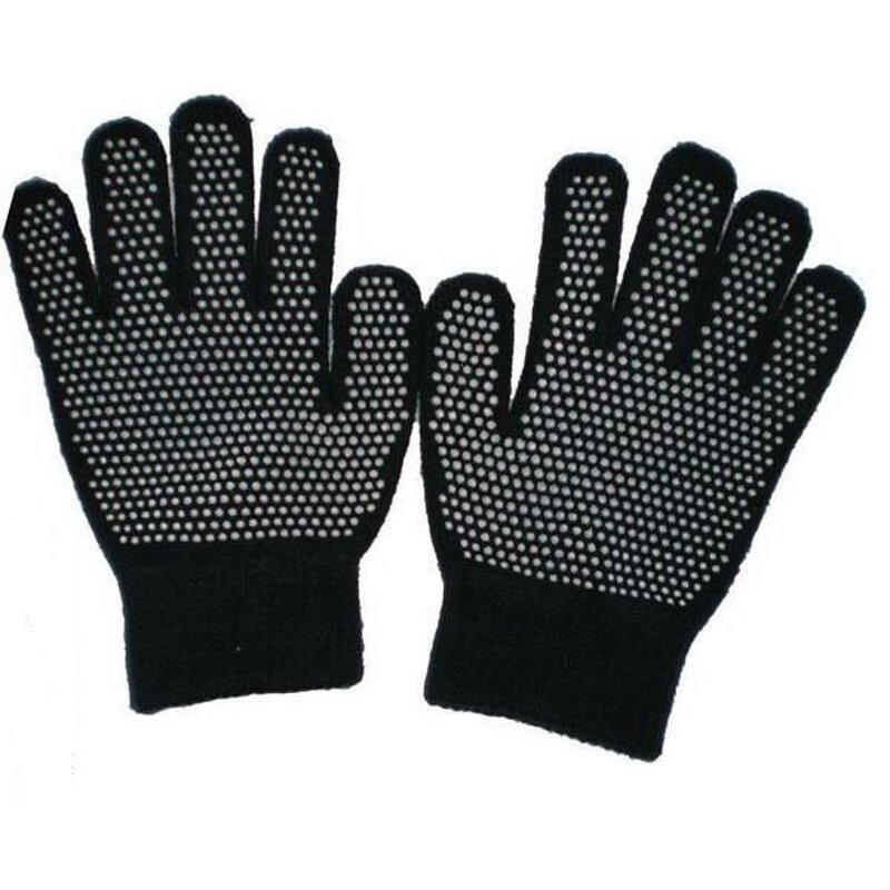 Knitted Nylon Glove with PVC Dots Manufacturer - Black on the Palm