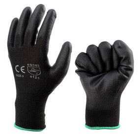 PU Coated Work Gloves Manufacturer - Factory Price Waterproof White Grey Nylon Knitted Polyurethane Industry Safety