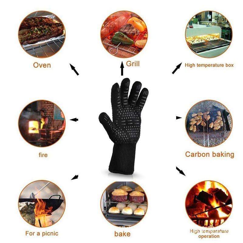 Aramid Fiber Oven Mitts Manufacturer - ZMSAFETY 932F Extreme Heat Resistant for Workplace Kitchen BBQ Grill