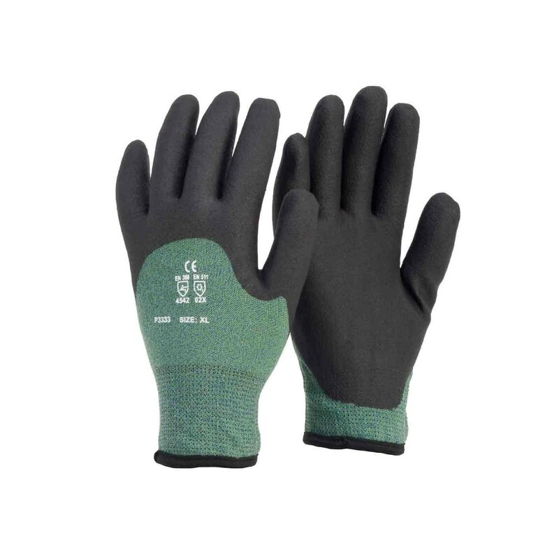 Sandy Nitrile Dipped Winter Work Gloves Manufacturer - Thermal Grip 3/4 Anti Cold for Construction
