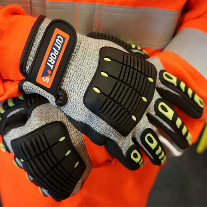 Impact Resistant Safety Gloves Manufacturer - Custom Drilling Oilfield Working Heavy Duty Level 5 Cut Protection & High Impact
