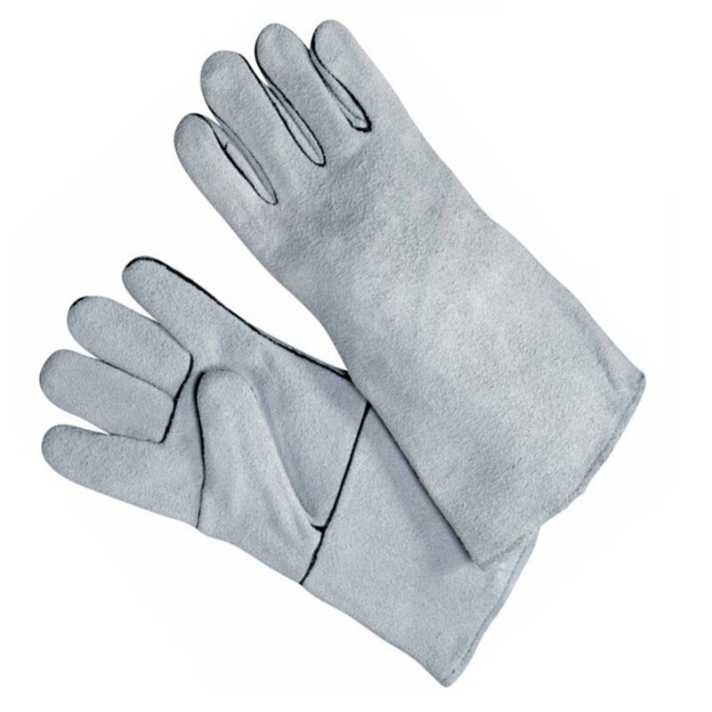 Leather Welding Gloves Manufacturer - Reinforced Thumb Palm Heat Puncture Resistant Pet Training BBQ Kitchen Stove Thick
