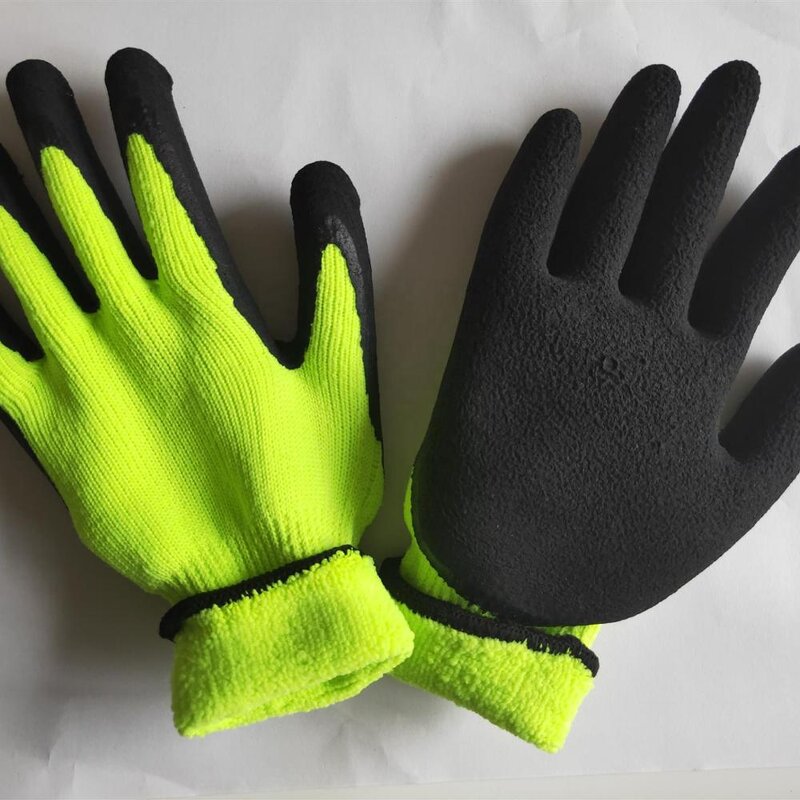 Acrylic Liner Latex Winter Gloves Manufacturer - ZM Green Thermal for Men Cold Resistant Safety Working