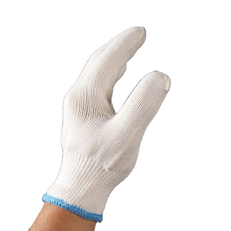 Cotton Knitted Safety Work Gloves Manufacturer - Manufacturers Custom Logo Cheap Mittens Natural White