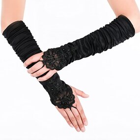 Wedding Opera Gloves Manufacturer - Elegant Bride Women Sexy Long Flapper Evening Satin Elbow Length 1920s