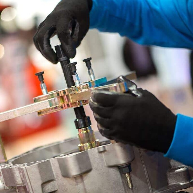 PU Coated Work Gloves Manufacturer - EN388 4131 White Black Nylon Polyurethane Palm Fit Safety Gardening Gloves