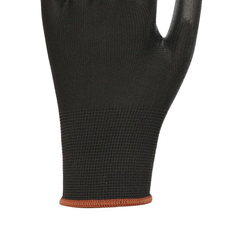 PU Coated Gloves Manufacturer - Hot Sale EN388 4131X 13G Knitted Shell Black Polyurethane for Daily Use