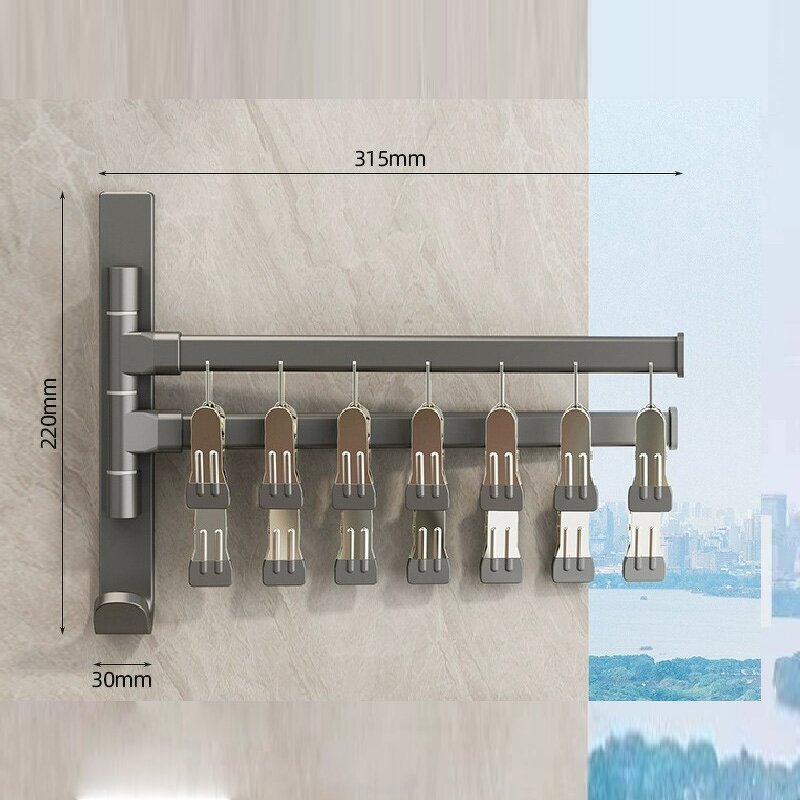 Foldable Clothes-Drying Rack Manufacturer - Multi-functional with Windproof Sock Clips Indoor Bathroom Kitchen Balcony Wall Mount