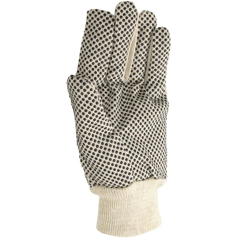 PVC Dotted Gardening Gloves Manufacturer - Economical Canvas Grip Basic Work with Elastic Knit Wrist for Farming Construction
