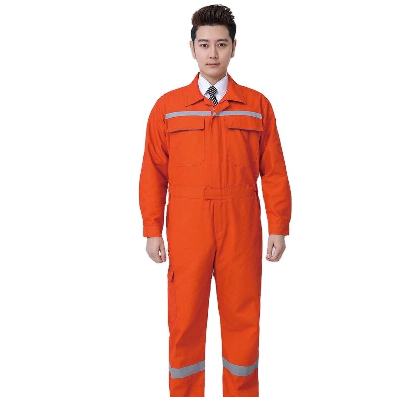 High Visibility Reflective Workwear Manufacturer - Customized Logo Cotton Safety Men Working Mechanic Coveralls Overall Suit