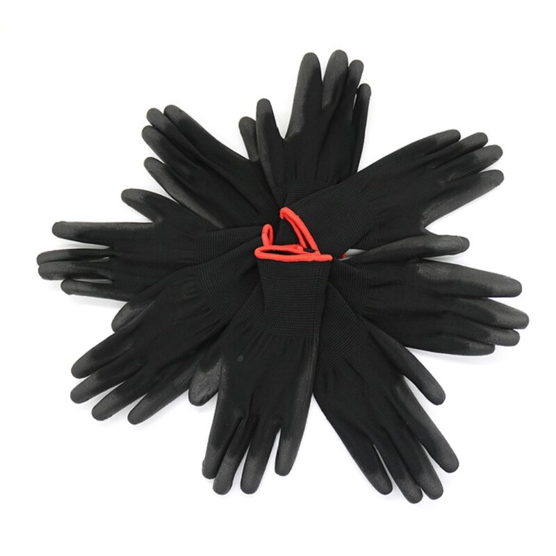 Nylon PU Coated Work Glove Manufacturer - Polyester Liner CE EN388 4131 White Black Gray Arbeitshandschuhe