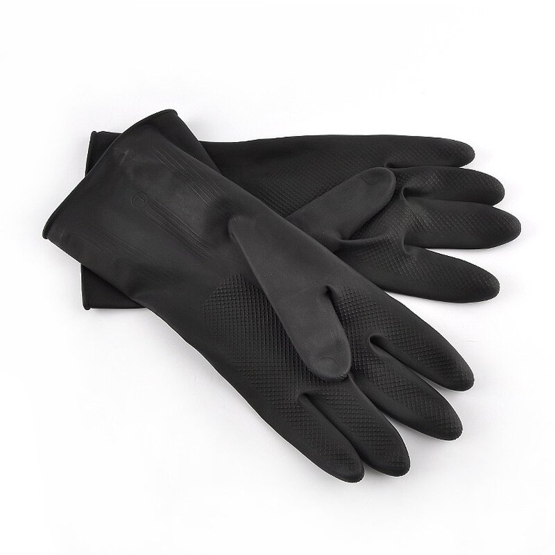 Latex Rubber Hand Gloves Manufacturer - Cheap Industrial Waterproof Dishwashing Household Cleaning Protective Safety Black Long