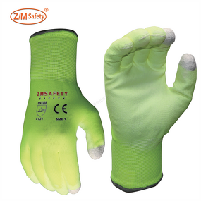 Seamless Knitted Work Gloves Manufacturer - Customized Body Guard Safety Gear Touchscreen PU Coated