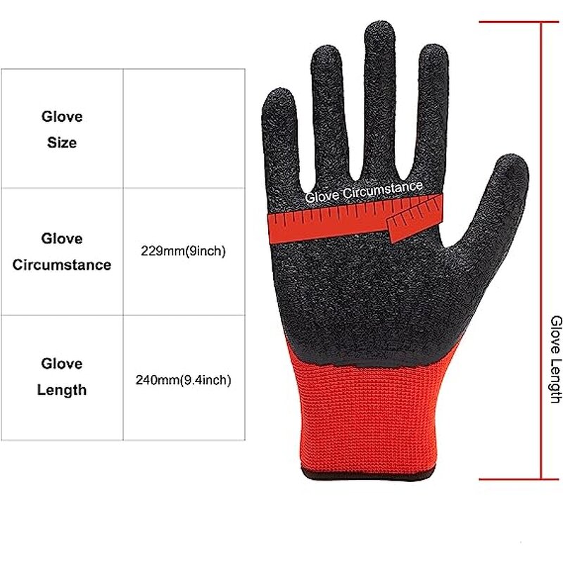 Polyester Liner Latex Safety Work Gloves Manufacturer - Red Anti-slip Coating Construction Garden Hand General Protective