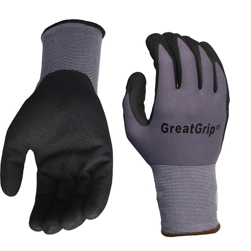 Sandy Nitrile Work Safety Gloves Manufacturer - Good Flex 15 Gauge Nylon Spandex Palm Coated Finish