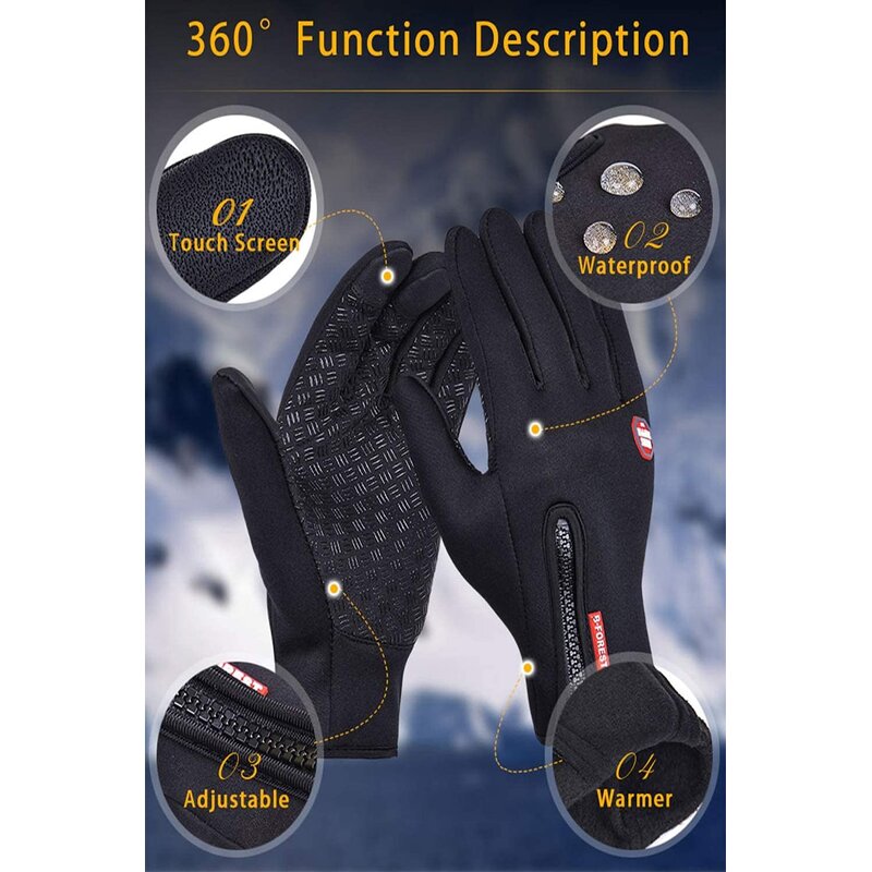 Winter Thermal Touch Screen Gloves Manufacturer - Outdoor Waterproof Windproof Non-Slip Racing