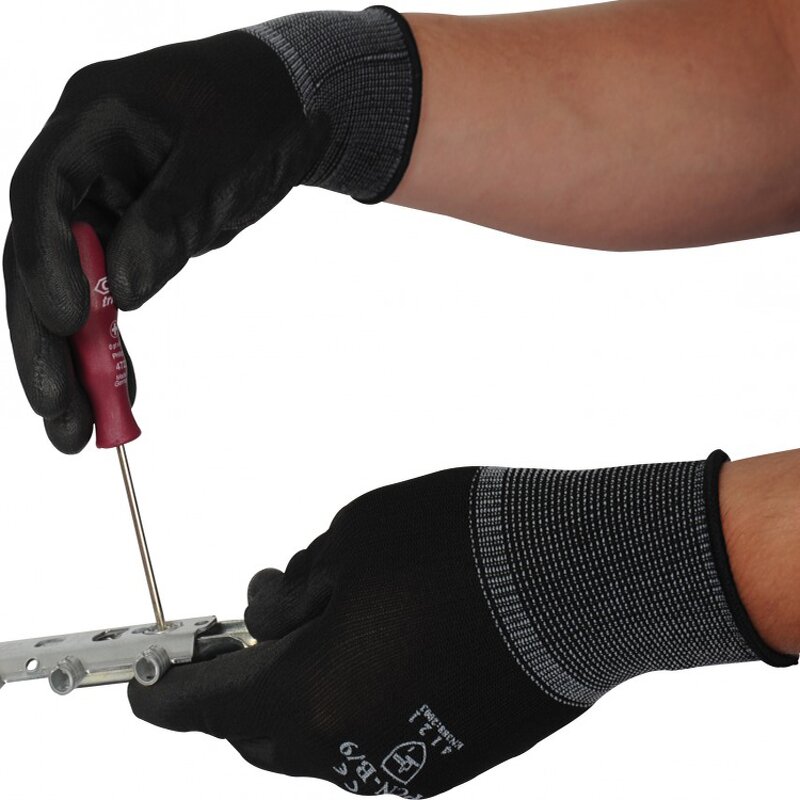 PU Coated Assembly Work Gloves Manufacturer - Safety Products Nylon with Polyurethane Coating for Touchscreen Work