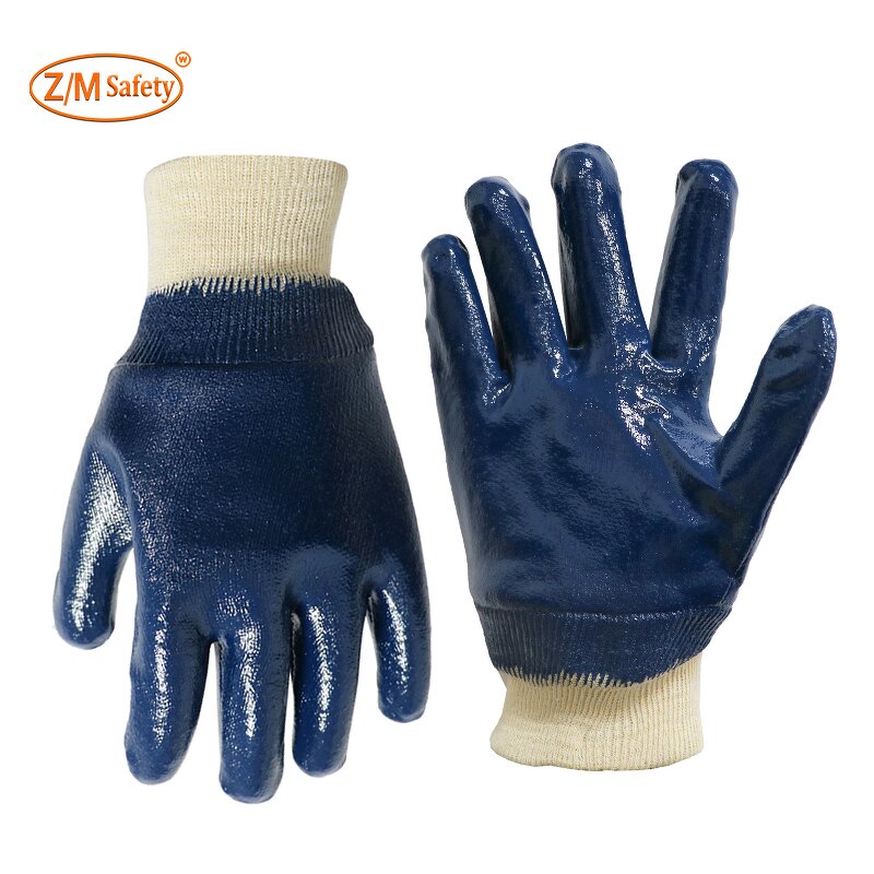 Nitrile Work Glove Manufacturer - Cheap Custom Interlock Cotton Lined Machinist Working Yellow