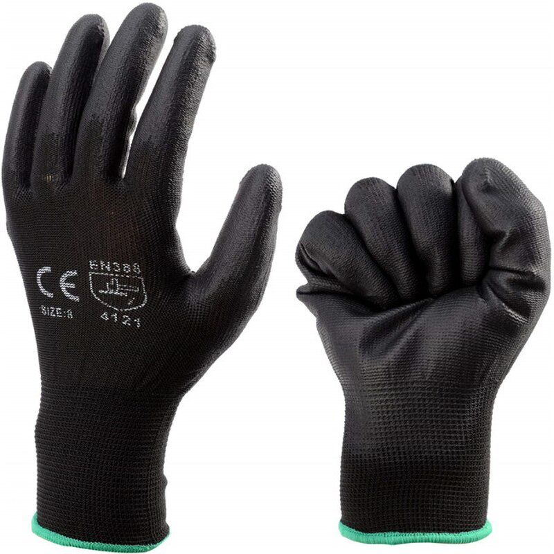 Breathable Metal Detecting Gloves Manufacturer - HY PU Palm Coated Finger Sensitivity