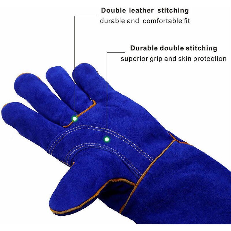 Fire Proof Heat Resistant Welding Gloves Manufacturer - Cow Leather BBQ Oven Hand Protective Work