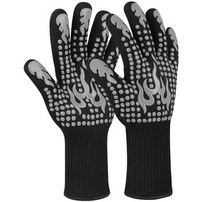 Extreme Heat Resistant BBQ Gloves Manufacturer - CE Certified Custom Logo 932F & 1472F Oven Grill Mitt Fireplace Guantes Silicone