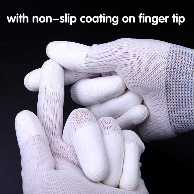 Anti Static Knitted Gloves Manufacturer - 13 Gauge PU Coating Top Fit Nylon with PU Finger Coated for Electronic Assembly