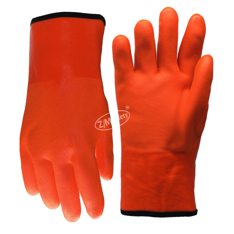 PVC Cold Storage Work Gloves Manufacturer - Frozen Food Handling Acrylic Cotton Insulated Lined Chemical Cold Resistant