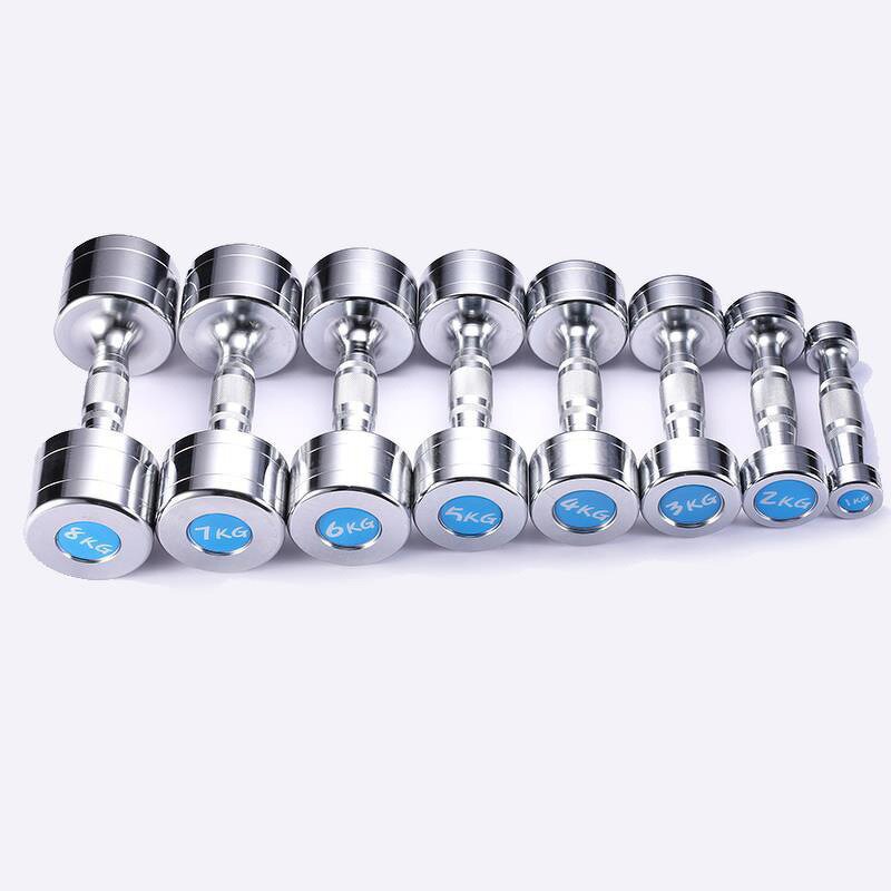 Stainless Steel Dumbbells Manufacturer - Home Gym Exercise Weight Sports Strength Training Solid Electroplated for Men & Women 1-10KG