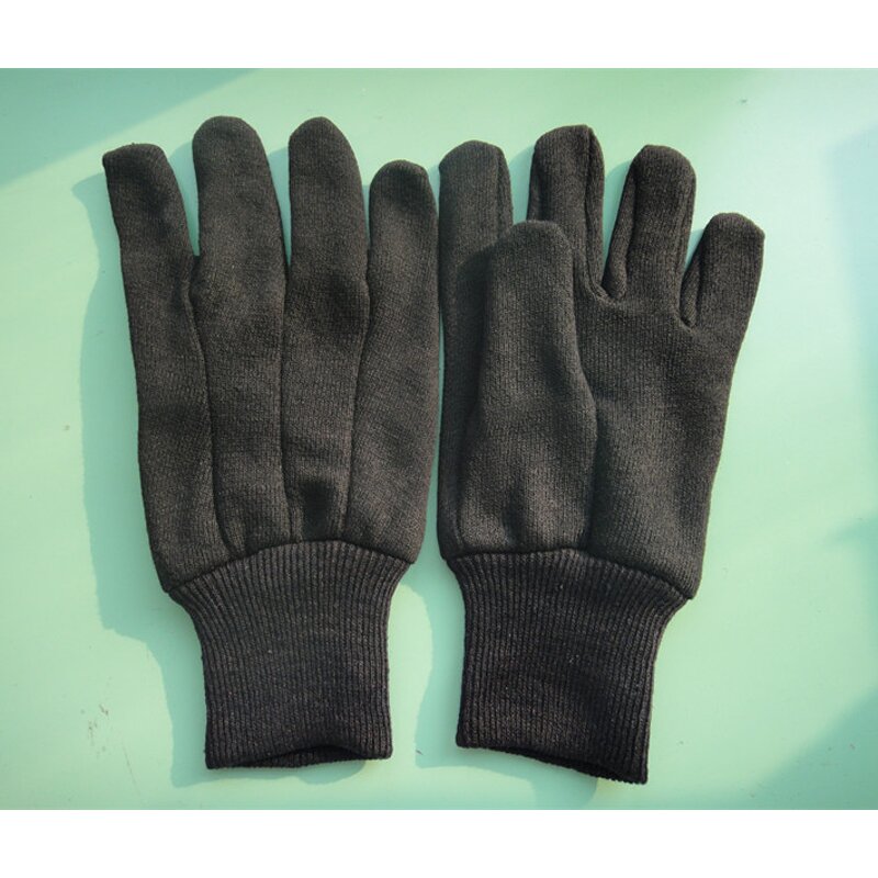 Cotton Jersey Work Gloves Manufacturer - Reusable General Purpose Industrial Garden Safety Cheap Brown