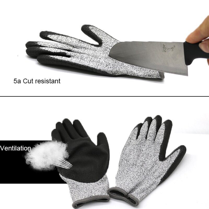 Cut Resistant Anti-cut Gloves Manufacturer - Level 5 PU Coated Industrial Safety Work