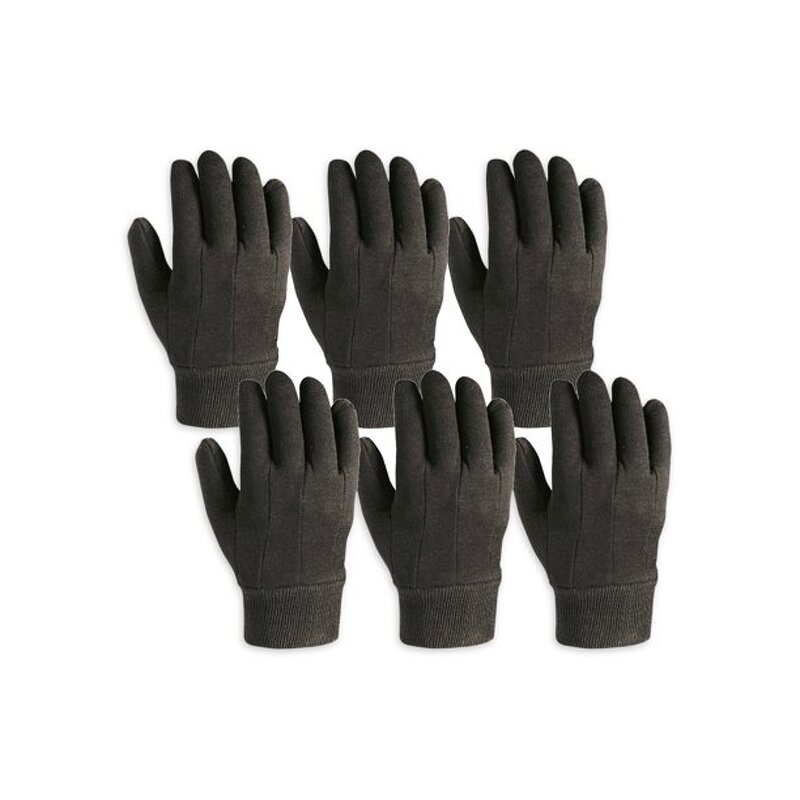 Cotton Jersey Work Gloves Manufacturer - Reusable General Purpose Industrial Garden Safety Cheap Brown