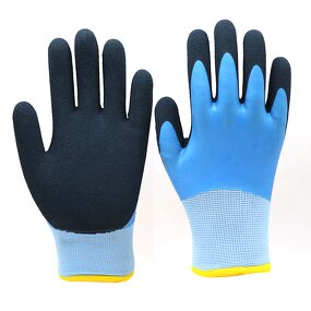 Polyester Latex Coated Gloves Manufacturer - Red Nylon Non-slip Wrinkle Safety Work Builders Scaffolding Construction Handschuhe