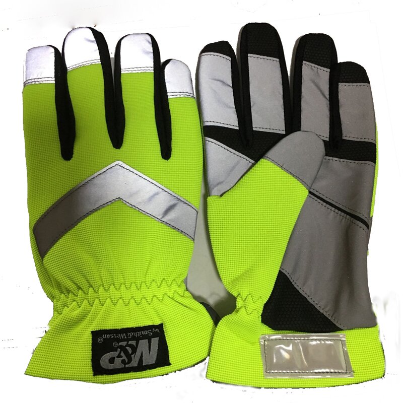 Reflective Safety Work Mechanic Gloves Manufacturer - High Visibility Traffic Anti-Vibration Impact Custom Logo Breathable
