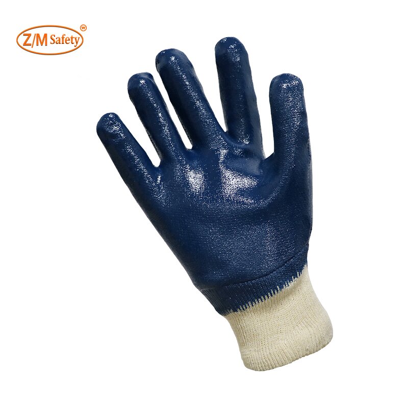 Nitrile Work Glove Manufacturer - Cheap Custom Interlock Cotton Lined Machinist Working Yellow