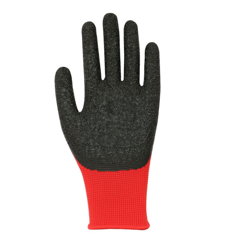 Latex Coated Safety Work Gloves Manufacturer - Cheap CE Certified Secure Grip Anti Slip Crinkle for Construction Guantes De Latex