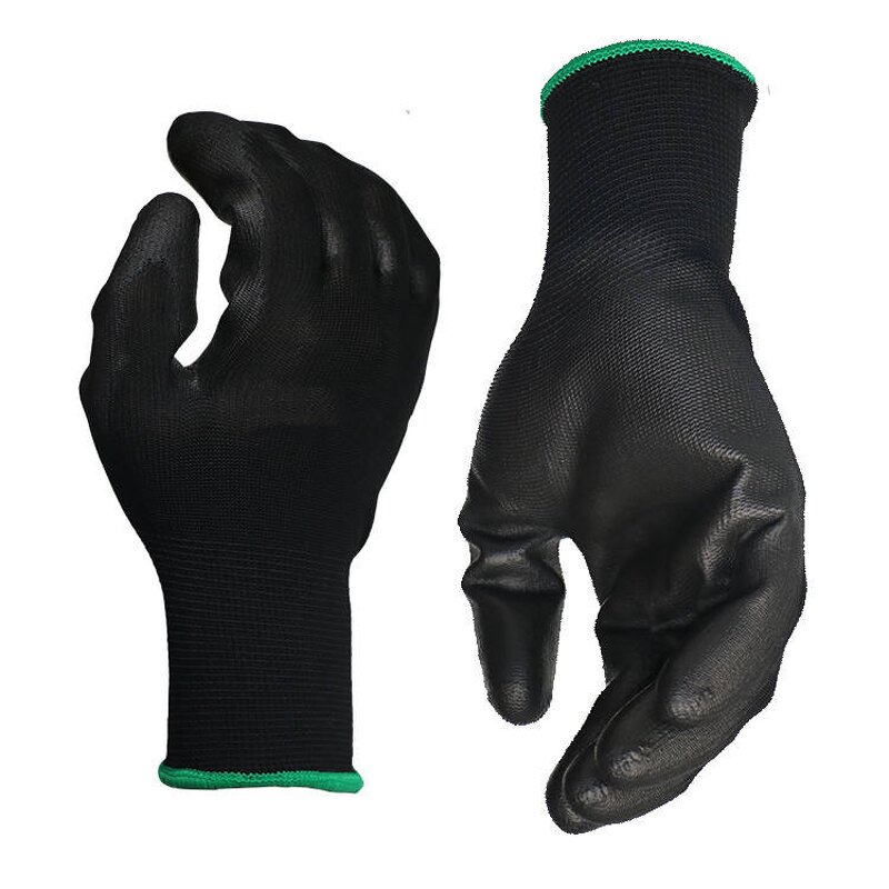 Nylon PU Coated Work Glove Manufacturer - Polyester Liner CE EN388 4131 White Black Gray Arbeitshandschuhe