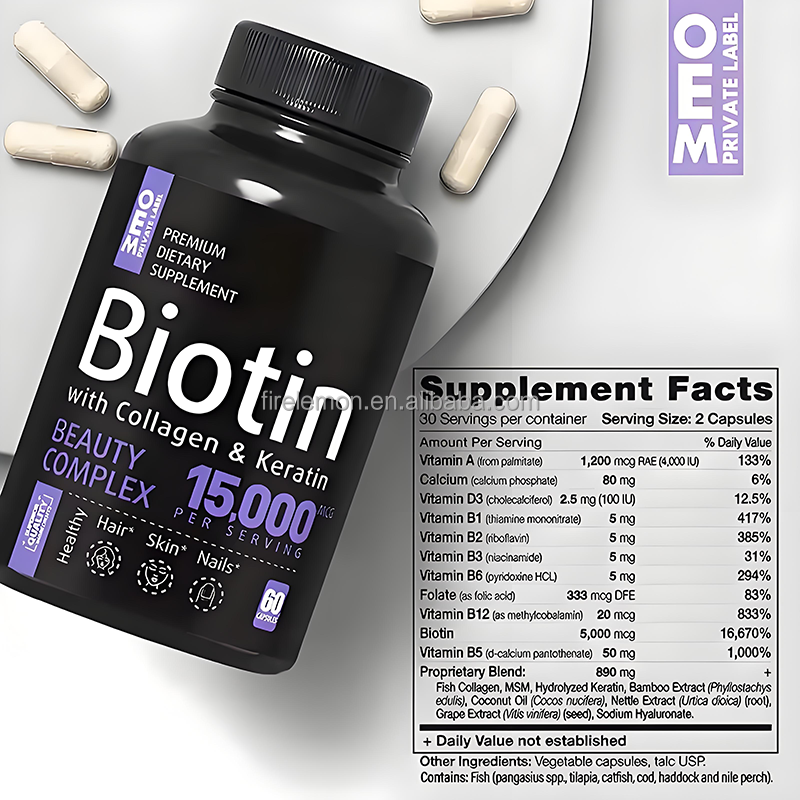 Hair Skin Nail Products Factory - Private Label Biotin Collagen