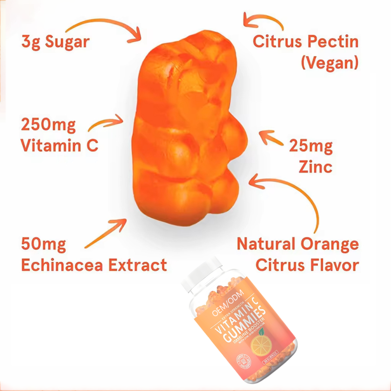 Bear Gummy Vitamins Supplier - OEM 60-Capsule Orange Flavor