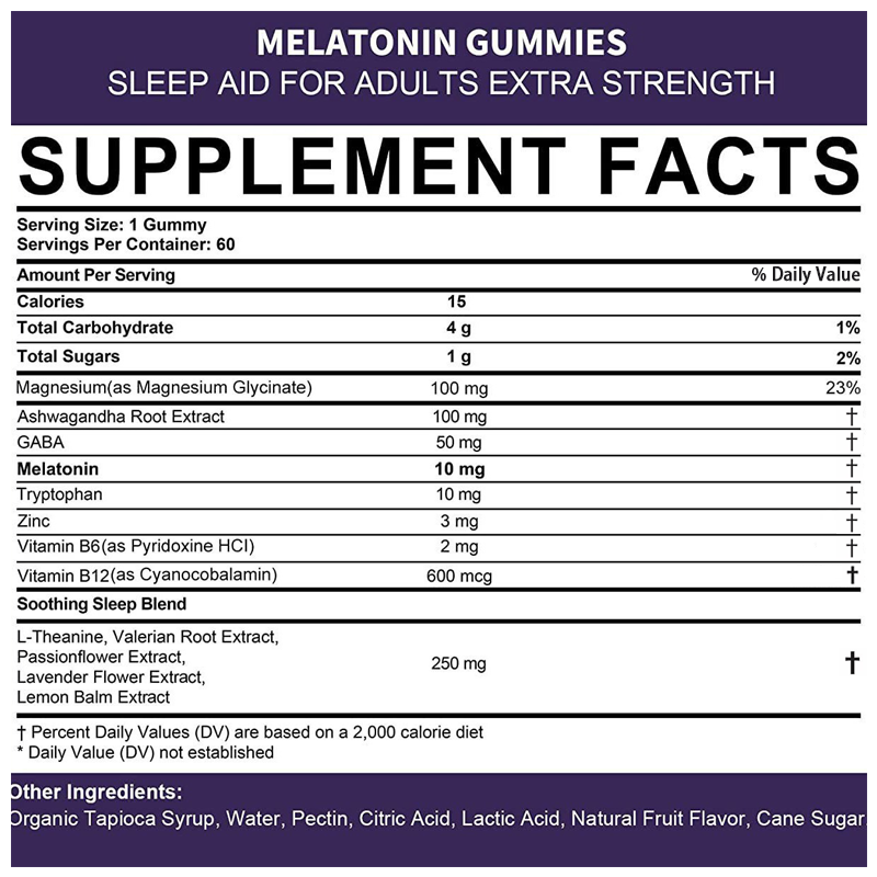 Melatonin Gummies Supplier - Vegan B6 B9 B12 Stress