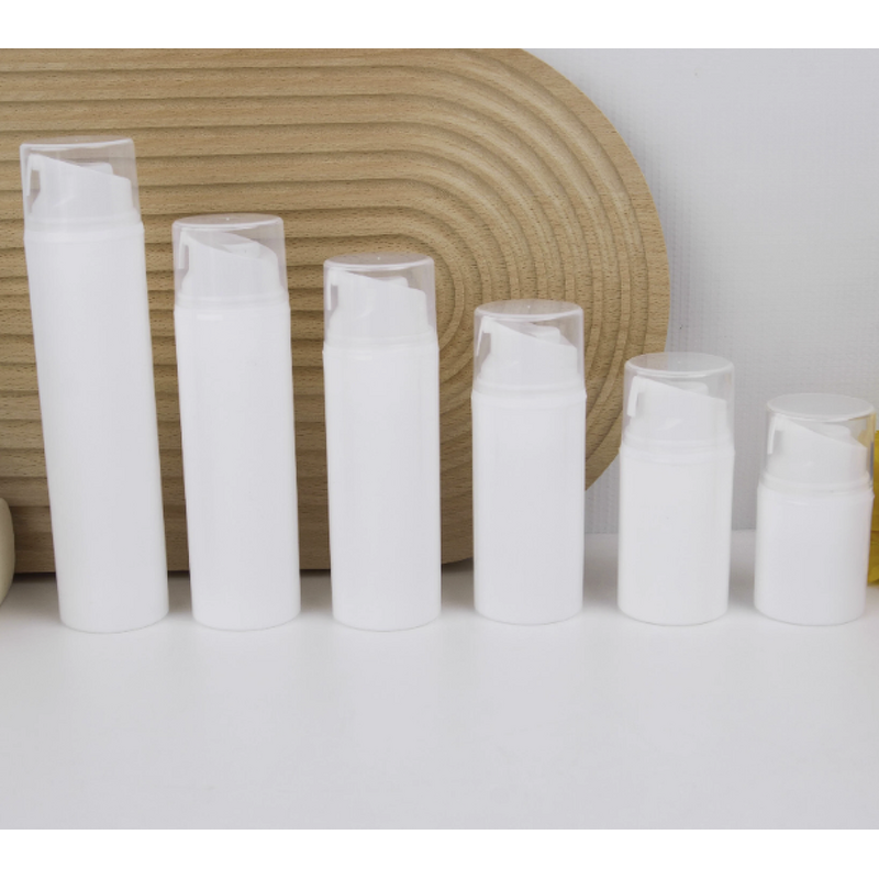 Body Lotion Pump Bottle Manufacturer - Hot Sale 50ml White Plastic Customized for Clear Cap Empty Airless Vacuum