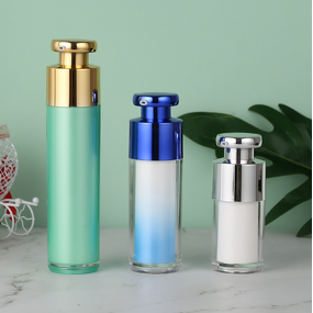Cosmetic Airless Bottle Manufacturer - Gold High Quality PET Foam 30 50 100ml for Face Skin Care with Lotion Pump